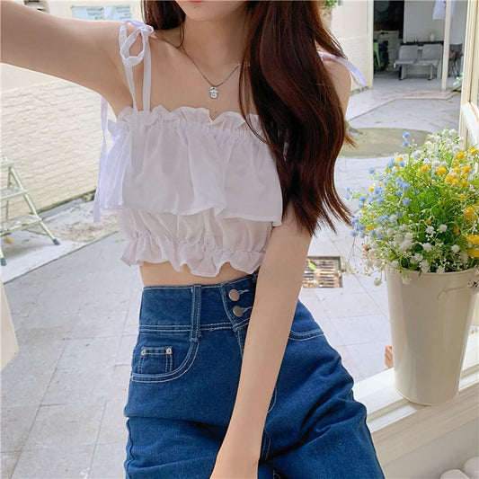 Ruffled Sling Top