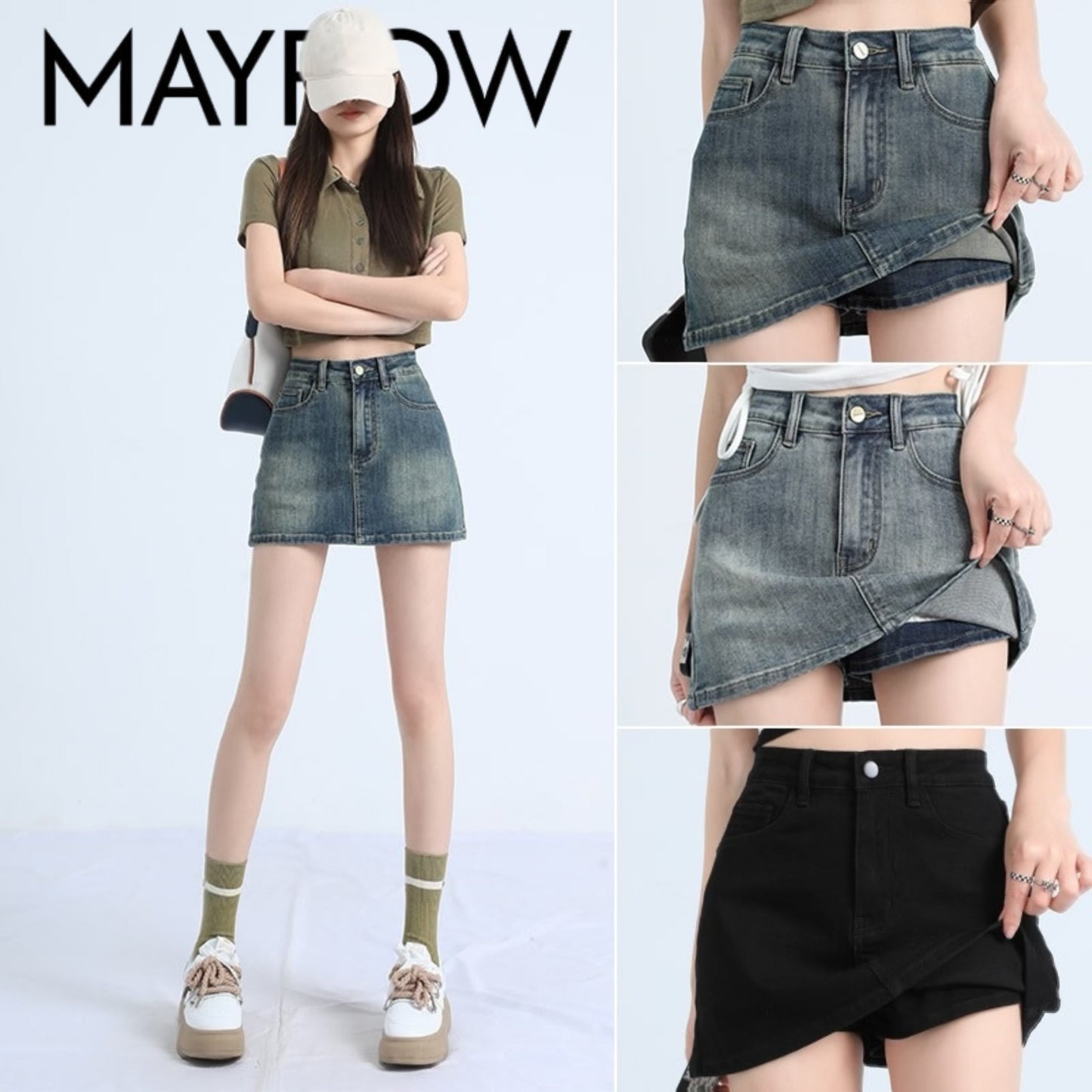 Slim Fit Denim Skirt