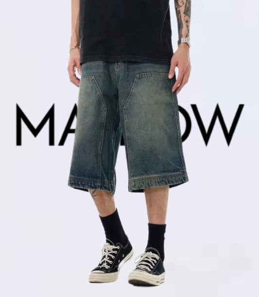 Washed Wide Leg Jorts